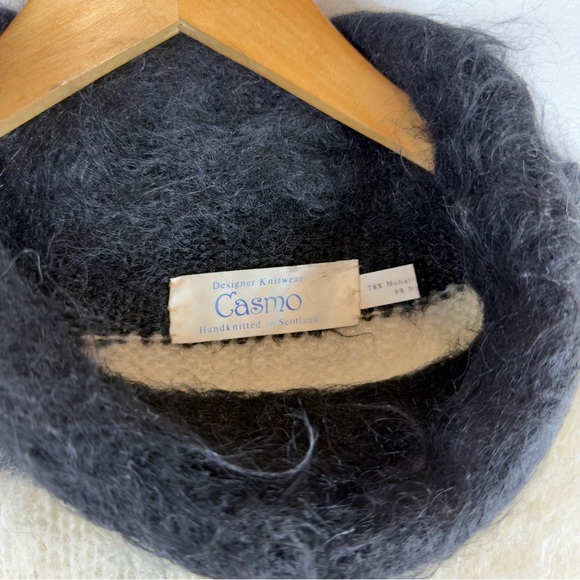 Vintage Casmo Handknitted Scotland Mohair Wool Sweater Size M/L 78% Mohair - Picture 10 of 13